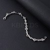 304 Stainless Steel Oval Link Bracelets for Men Women LS-BJEW-V007-02P-1