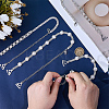 2 Pair 2 Styles Adjustable Brass Rhinestone Chain Non-slip Bra Straps FIND-OC0004-10-3