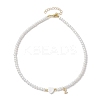 Brass Micro Pave Grade AAA Cubic Zirconia Letter Pendant Necklaces NJEW-JN04771-26-4