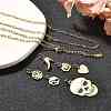 304 Stainless Steel Enamel Shoes Skull Heart Pumpkin Pendant & Necklaces & Bracelets Sets SJEW-Q002-01G-5