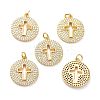 Brass Micro Pave Clear Cubic Zirconia Pendants ZIRC-L100-100G-1