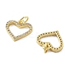 Brass Micro Pave Cubic Zirconia Pendants KK-C092-24F-G-2
