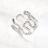 5Pcs 304 Stainless Steel Open Cuff Rings for Women RJEW-K313-04P-2