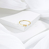 1Pc Letter Brass Rhinestone Open Cuff Rings for Women AJEW-LP0004-47N-G-3