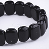 Natural Dyed & Heated Black Agate Stretch Bracelets BJEW-S039-05B-4