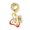 Brass Enamel European Dangle Charms KK-I355-22G-01-1