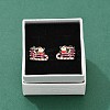 Santa Claus Brass Micro Pave Cubic Zirconia Stud Earrings EJEW-B149-03G-2
