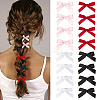 Bowknot Polyester Alligator Hair Clips AJEW-CP0008-35B-1