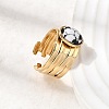 304 Stainless Steel Open Cuff Rings for Women RJEW-K258-17A-G-2