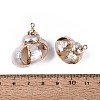 Electroplate Natural Sea Shell Pendants SSHEL-Q100-03KCG-3