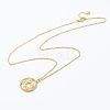 Brass Micro Pave Clear Cubic Zirconia Pendant Necklaces NJEW-J059-01C-2