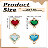 8Pcs 4 Colors K9 Glass Connector Charms FIND-LP0007-94-2