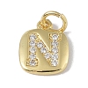 Rack Plating Brass Micro Pave CLear Cubic Zirconia Charms KK-E110-14G-N-1
