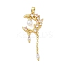 Brass Micro Pave Pink Cubic Zirconia Pendants CU-CBA8C34-09G-1