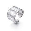 Non-Tarnish 304 Stainless Steel Snake Pattern Open Cuff Ring RJEW-S405-257P-4