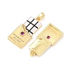 Brass Pave Cubic Zirconia Enamel Pendants KK-G549-03G-2