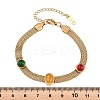 304 Stainless Steel & Resin Oval Link Chains Bracelets for Women BJEW-B171-01G-3
