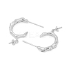 Rack Plating Brass Micro Pave Clear Cubic Zirconia Studs Earrings Finding KK-T072-10P-2