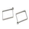 Rhombus 304 Stainless Steel Open Back Bezel Pendants STAS-K279-05P-2