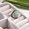 Natural Green Aventurine Adjustable Rings G-P560-03AS-03-3