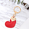1Pc Imitation Leather Heart Keychain KEYC-CL0001-14D-6