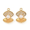 Brass Micro Pave Cubic Zirconia Pendants X1-KK-F902-06B-G-1