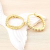 Oval Brass Micro Pave Clear Cubic Zirconia Hoop Earrings EJEW-Z121-02G-3