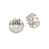 Brass Micro Pave Clear Cubic Zirconia European Beads CU-CBA6A75-15P-2