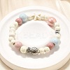 Porcelain Beads & Synthetic Howlite Beads Stretch Bracelets for Women BJEW-D307-02A-4