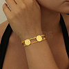 Brass Flat Round Link Chain Bracelets for Women FE8262-1-3