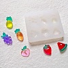 DIY Grape & Pineapple & Peach & Strawberry & Carrot Shape Cabochon Silicone Molds X-SIMO-B001-02-1