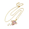 304 Stainless Steel Hot Pearl Enamel Constellation Planet Pendant Necklaces NJEW-D310-01I-G-2