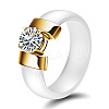 Flat Round Porcelain Finger Rings for Women Men FS-WG6D31E-02-4