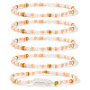 5Pcs Shell & Glass Seed Bead Stretch Bracelet Sets IY4629-1-1