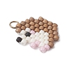 2Pcs 2 Styles Beaded Apple & Hedgehog Charms PALLOY-MZ01094-4
