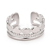Non-Tarnish 304 Stainless Steel Oval Wrap Open Cuff Ring for Women LS-RJEW-C025-11P-3