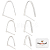 6Pcs 3 Styles Rhodium Plated 925 Sterling Silver Ice Pick Pinch Bails STER-BBC0006-94-1