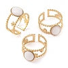 Oval Natural White Jade Finger Rings RJEW-Z057-11G-05-4