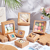 Square Foldable Creative Kraft Paper Box CON-WH0089-20A-4