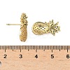 Pineapple Brass Micro Pave Cubic Zirconia Stud Earrings EJEW-A132-09G-5