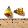 Preserved Rose with Golden Alloy Pendants LS-FIND-M010-01C-3