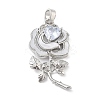 Brass Micro Pave Cubic Zirconia Pendants KK-F877-21P-1