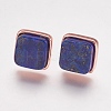 Natural Lapis Lazuli Stud Earrings EJEW-F139-A09-3
