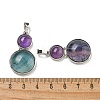 Natural Fluorite & Natural Amethyst Pendants G-G147-06P-01-3