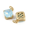 Brass Pave Cubic Zirconia Pendants KK-L240-07G-01-2