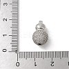 Brass Silver Micro Pave Clear Cubic Zirconia Screw Clasps KK-U052-40P-3
