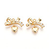 Brass Micro Pave Cubic Zirconia Charms KK-N261-85G-1