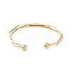 Ion Plating(IP) 304 Stainless Steel 3 Line Open Cuff Bangles for Women BJEW-S155-01G-3