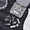 54Pcs 9 Styles Sewing Theme Tibetan Style Alloy Pendants TIBE-FP0001-06-5