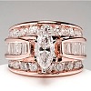 Horse Eye Alloy with Crystal Rhinestone Finger Rings FS-WG251C3-14-1